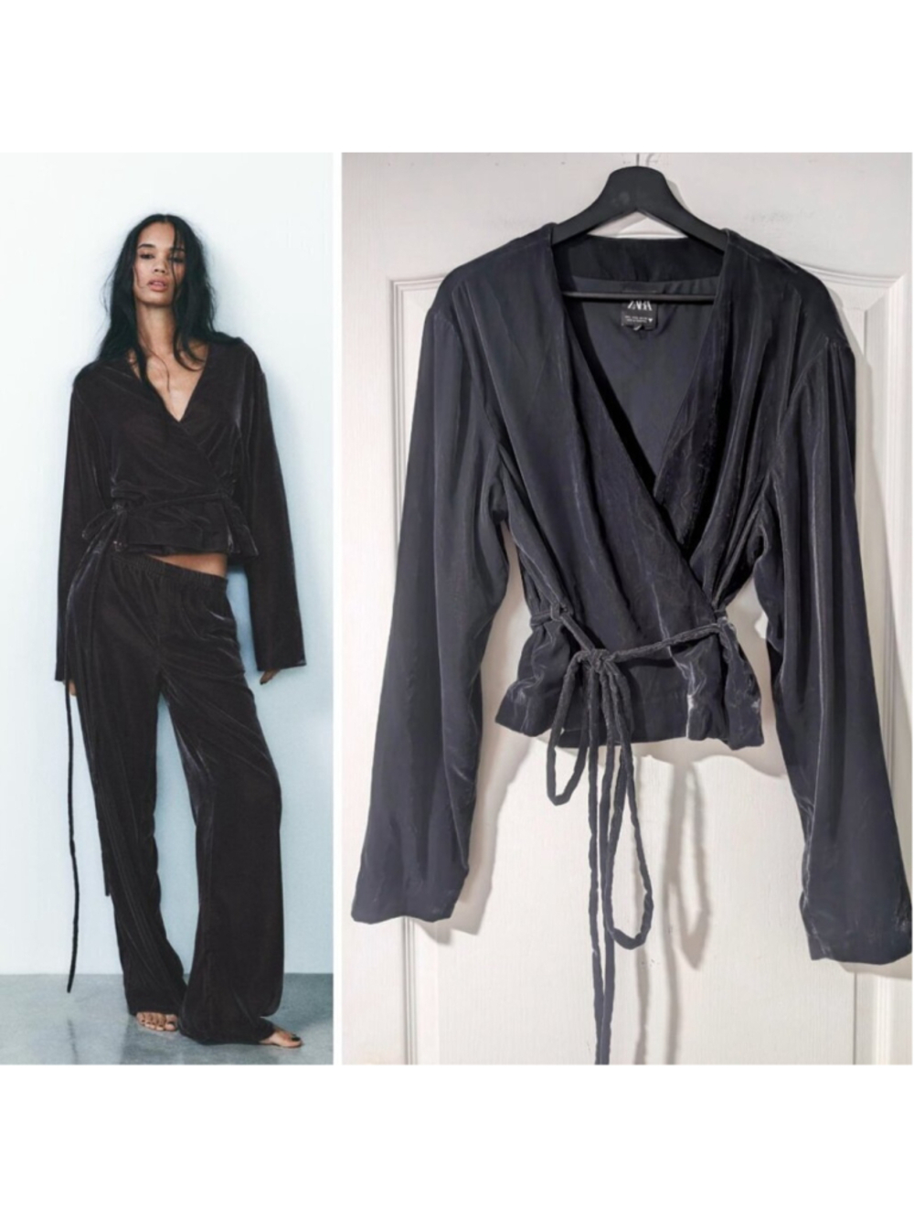NEW Zara | Velvet Wrap Jacket